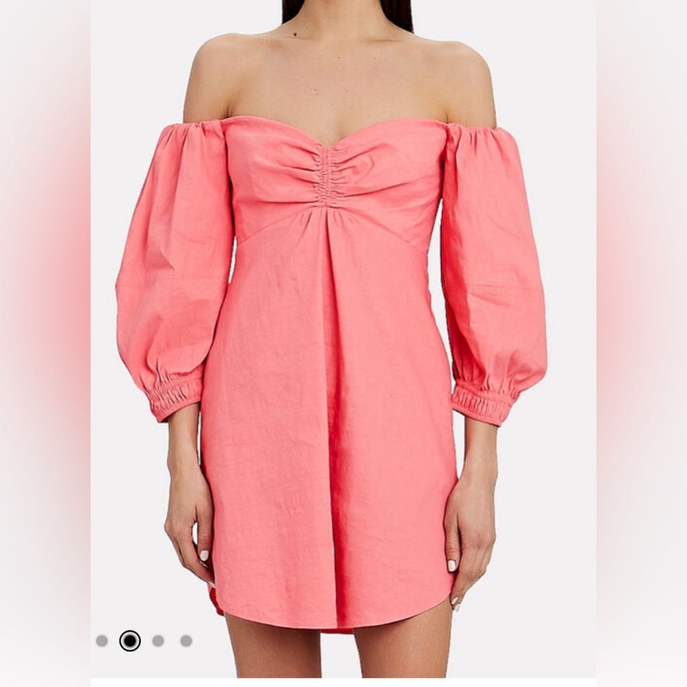 A.L.C. Mila off the shoulder mini dress in coral, size 2, excellent condition